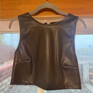 Brown Leather Women's Top
